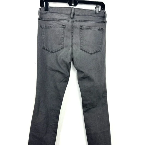 Frame Denim Le Skinny de Jeanne Women 28 Jean Gray Shred Distressed USA Stretch - Picture 8 of 13